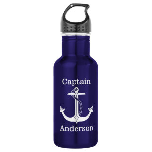 Name des nautischen Hauptmanns Weißer Anker Edelstahlflasche