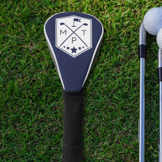 Name des Navy Blue Monogram Golf Club Personalisie Golf Headcover (Von Creator hochgeladen)