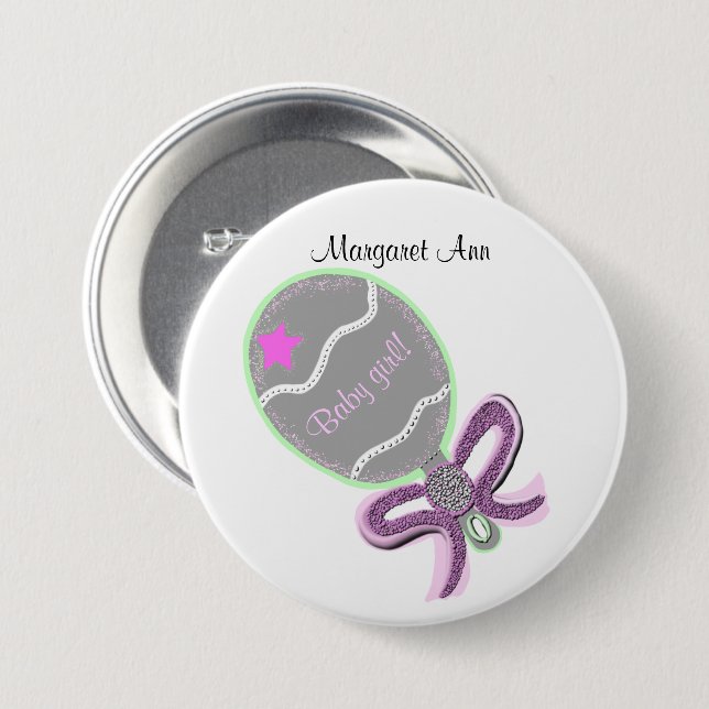 Name des neuen Baby Girl Button (Vorne & Hinten)