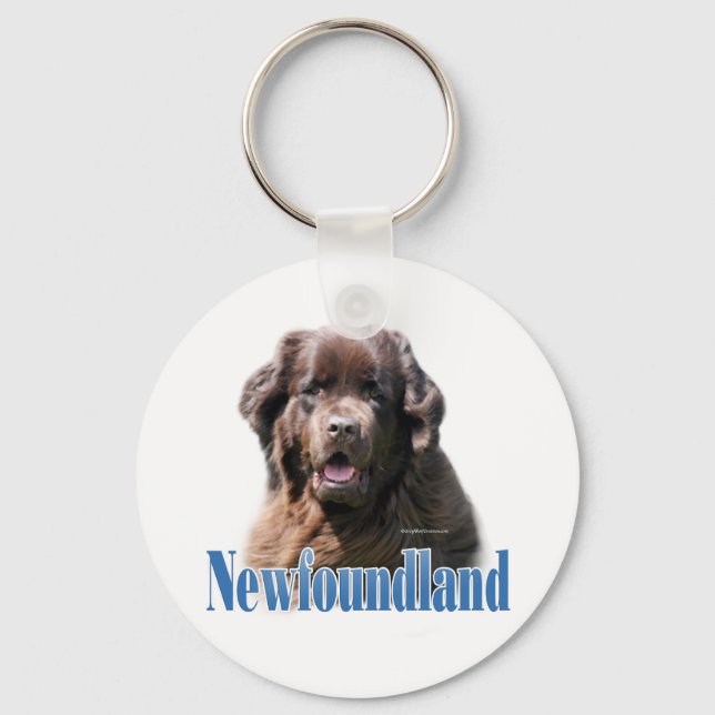 Name des Neufundlands (braun) Schlüsselanhänger (Vorderseite)