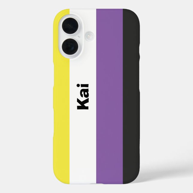 Name des nicht binären Strichs oder Monogramms iPhone 16 Hülle (Rückseite)