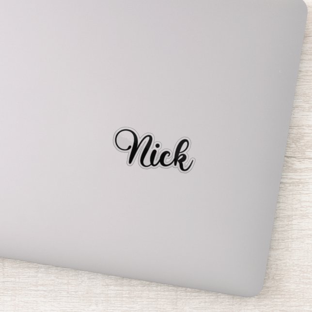 Name des Nicks - Handgeschriebene Kalligrafie Aufkleber (Detail)
