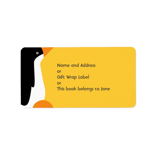 Name des niedlichen Kaisers Penguin Cartoon Adressaufkleber (Vorne)