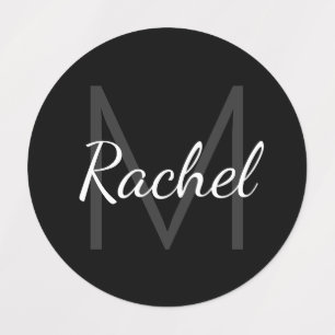 Name des niedlichen Mit Monogramm Mädchens Schwa Etiketten