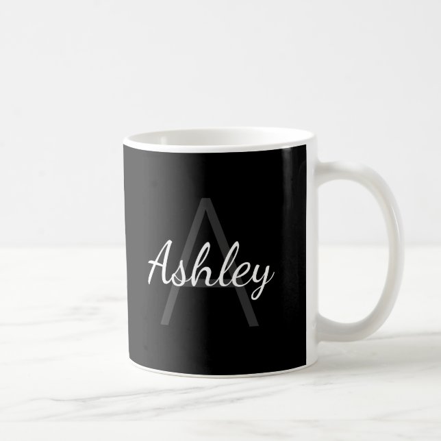 Name des niedlichen Mit Monogramm Mädchens | Schwa Kaffeetasse (Rechts)
