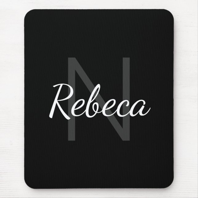 Name des niedlichen Mit Monogramm Mädchens | Schwa Mousepad (Vorne)