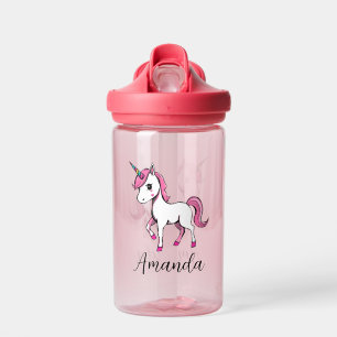 Name des niedlichen rosa Einhorn-Cartoon Trinkflasche