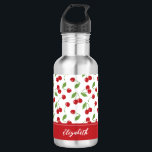 Name des niedlichen Rotkrebsmusters Edelstahlflasche<br><div class="desc">Ein niedliches Kirschmuster Wasserflasche. Macht ein großartiges Geschenk für einen Freund. Niedlich für den Valentinstag!</div>