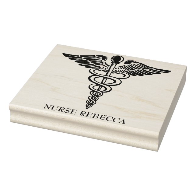 Name des Nurse Caduceus Monogram Gummistempel (Stempel)