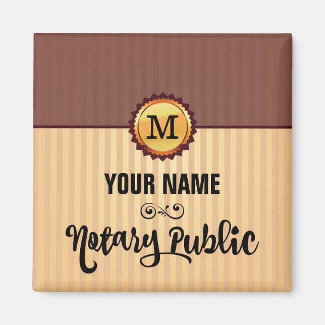 Name des öffentlichen Gold-Siegel-Monogramms für N Magnet (Vorne)