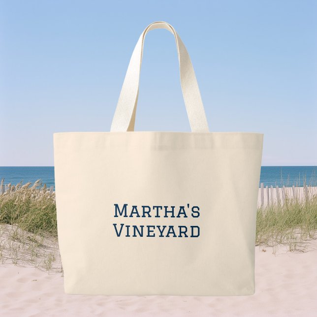 Name des Ortes Sommerferien   Jumbo Stoffbeutel (Summer Vacation location name beach bag)