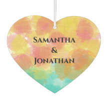 Name des Paares Rosa Gelb Türkis Wasserfarbe