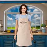 Name des Peach-Monogramms Schürze<br><div class="desc">Stilvoll pfirsichfarbener Hintergrund. Personalisieren und fügen Sie Ihren Vornamen, Monogramm-Initialen und vollständigen Namen. Verwenden Sie Ihre Backspace-Taste, um sie zu löschen, wenn Sie die Schürze ohne Ihren vollständigen Namen gewollt haben.</div>