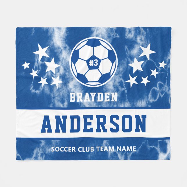 Name des personalisiert Blue Gefärbte Krawatte Soc Fleecedecke (Vorderseite (Horizontal))