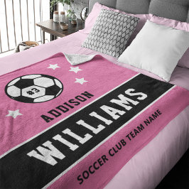 Name des personalisiert rosa Fußballspielers Fleecedecke
