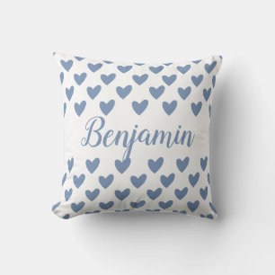 Name des personalisierten Baby-Jungen Hearts Kissen