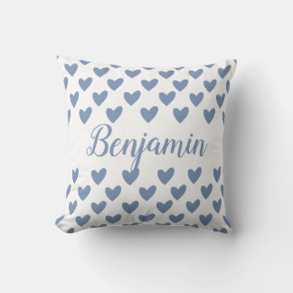 Name des personalisierten Baby-Jungen Hearts Kissen