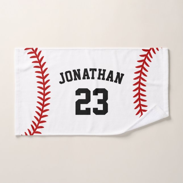 Name des personalisierten Baseball-Players weiß Handtuch (Handtuch)