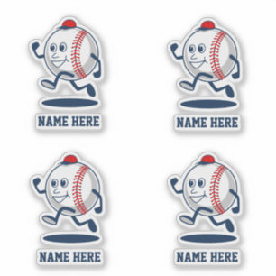 Name des personalisierten Baseball-Softball-Cartoo Aufkleber