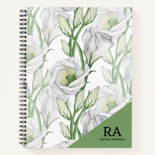 Name des personalisierten Blumenmusters Notizbuch