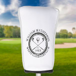 Name des personalisierten Classic Golf Clubs Golf Headcover<br><div class="desc">Mit klassischen gekreuzten Golfklubs und einem Retro-Effekt im Retro-Briefmarke-Look sind diese Kopfabdeckungen des Golfclubs ideal für alle Golfclubs und Golfclubs. Personalisieren Sie Ihren Aufenthalt mit dem Namen des Clubmitglieds,  dem Namen des Golfklubs und dem Jahr,  in dem der Golfclub gegründet wurde. Entwickelt von Thisisnotme©</div>