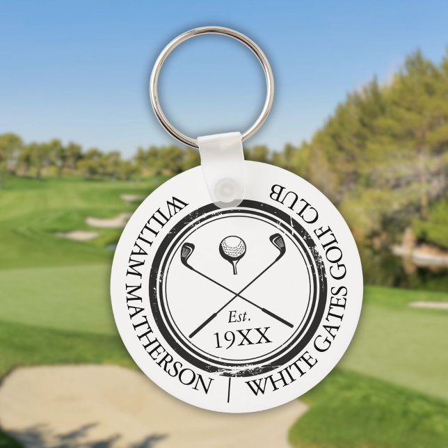 Name des personalisierten Classic Golf Clubs Schlüsselanhänger (Personalized Classic Golf Club Name Keychain)