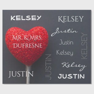 Name des personalisierten Ehepaares Geschenkpapier