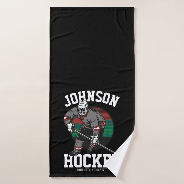Name des personalisierten Eishockey-Spielerteams Badhandtuch Set (Badehandtuch)