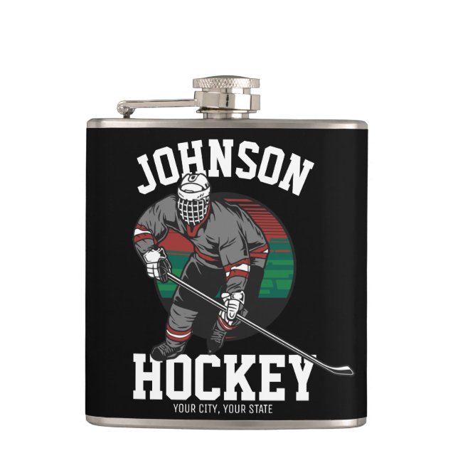 Name des personalisierten Eishockey-Spielerteams Flachmann (Vorderseite)