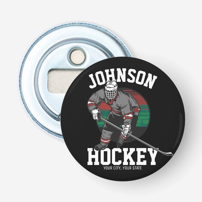 Name des personalisierten Eishockey-Spielerteams  Flaschenöffner (Vorderseite)