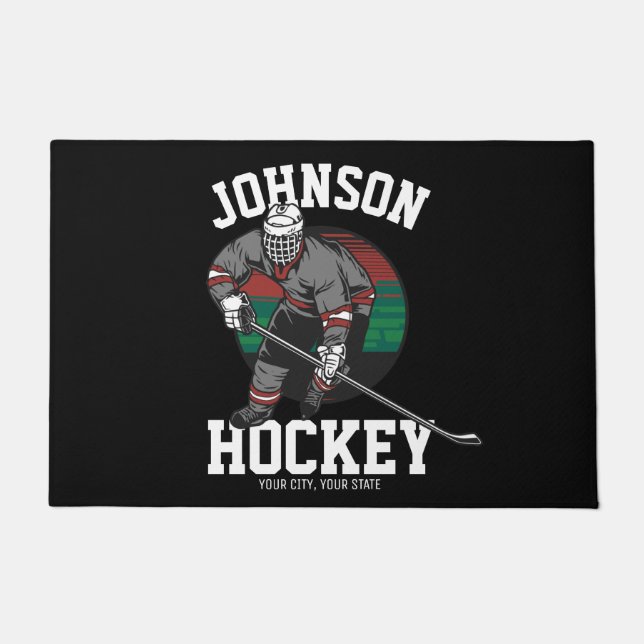 Name des personalisierten Eishockey-Spielerteams Fußmatte (Vorderseite)