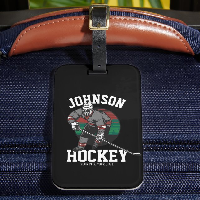 Name des personalisierten Eishockey-Spielerteams Gepäckanhänger (Vorderseite Insitu 2)