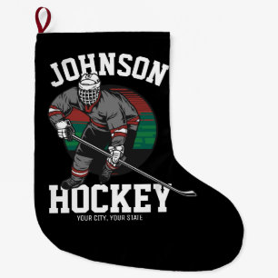 Name des personalisierten Eishockey-Spielerteams Großer Weihnachtsstrumpf