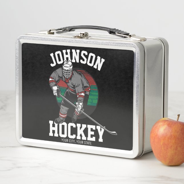 Name des personalisierten Eishockey-Spielerteams Metall Brotdose (Beispiel)
