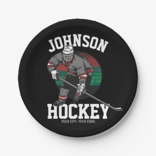 Name des personalisierten Eishockey-Spielerteams Pappteller