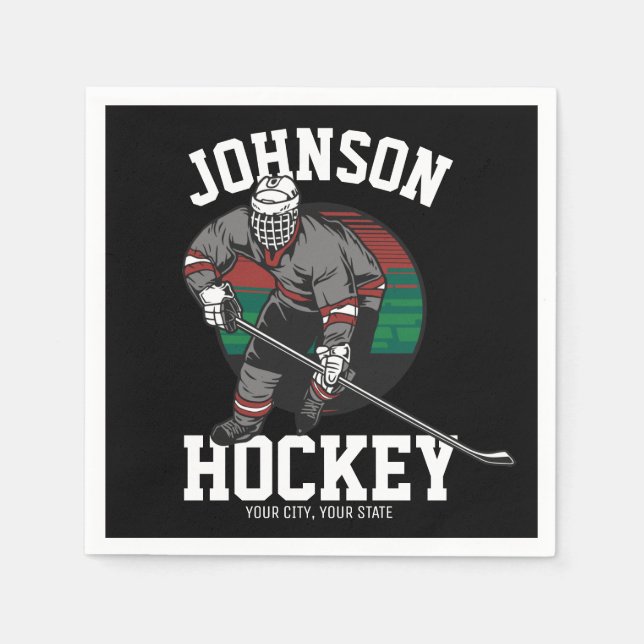Name des personalisierten Eishockey-Spielerteams Serviette (Vorderseite)