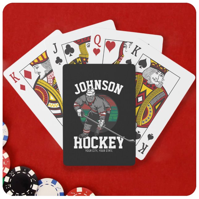 Name des personalisierten Eishockey-Spielerteams Spielkarten (Von Creator hochgeladen)