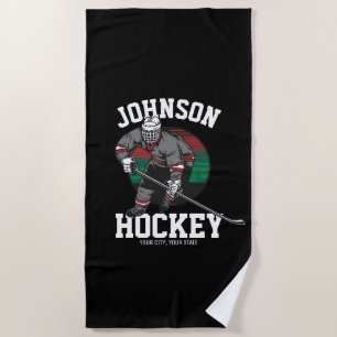 Name des personalisierten Eishockey-Spielerteams Strandtuch