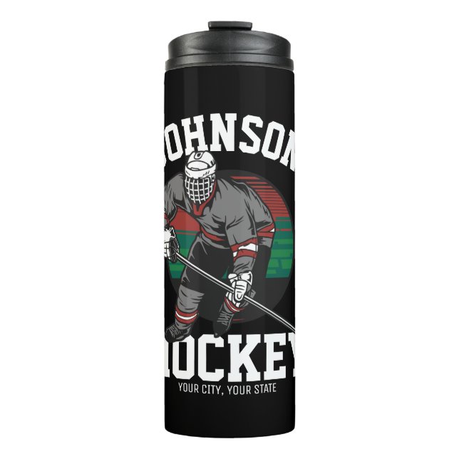 Name des personalisierten Eishockey-Spielerteams  Thermosbecher (Vorderseite)