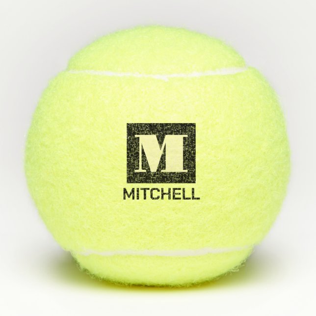 Name des personalisierten fett Anfangsbuchstabens  Tennisbälle (Vorderseite)