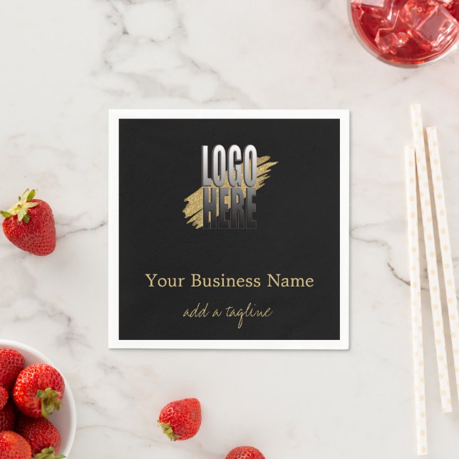 Name des personalisierten Firmenlogos, bearbeitet  Serviette (Beispiel)