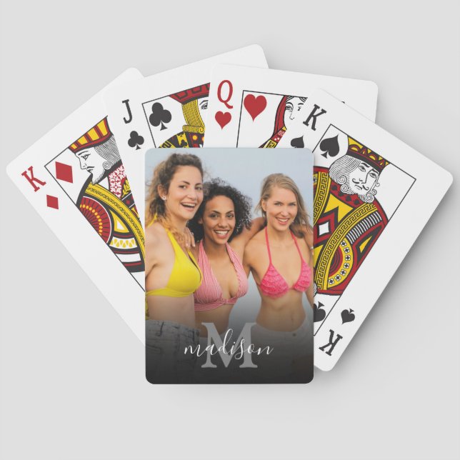Name des personalisierten Fotos Spielkarten (Rückseite)
