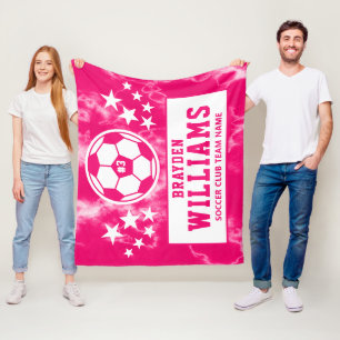 Name des personalisierten Fußballspielers Rosa Gef Fleecedecke