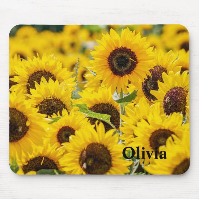 Name des personalisierten Gelbblütenfelds Mousepad (Vorne)
