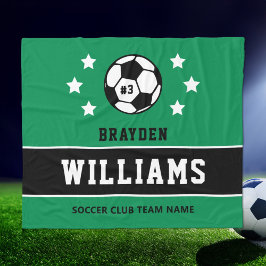 Name des personalisierten grünen Fußballspielers Fleecedecke