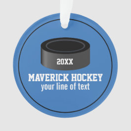Name des personalisierten Hockey-Puck-Mannschaftsn Ornament