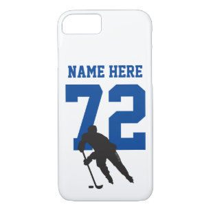 Name des personalisierten Hockey-Spielers blau Case-Mate iPhone Hülle