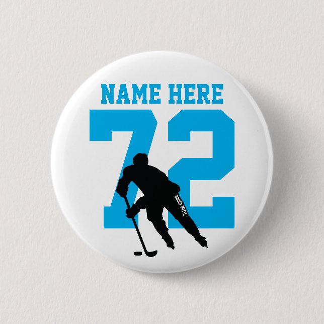 Name des personalisierten Hockey-Spielers Nummer T Button (Vorderseite)