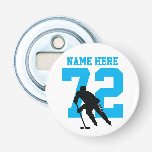 Name des personalisierten Hockey-Spielers Nummer T Flaschenöffner
