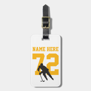 Name des personalisierten Hockey-Spielers: schwarz Gepäckanhänger